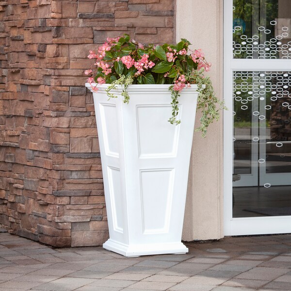 Fairfield 40in Tall Planter - White
